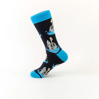 Shark-Themed Casual Socks - Blue
