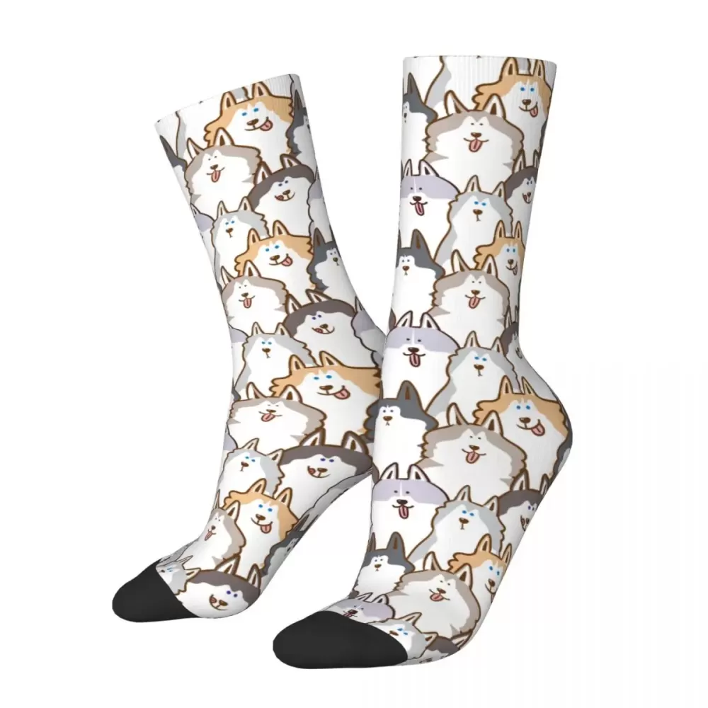 Siberian Husky Cartoon Socks - Cute, Warm, Unisex