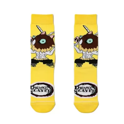 Slayer Squad: Breathable Cotton Socks for Demon Slayer Fans - Yellow