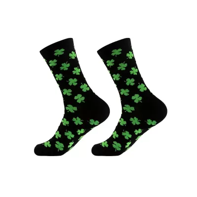 Verdant Vogue: Harajuku-Inspired Lucky Plant Socks - Stripped colorful design 2