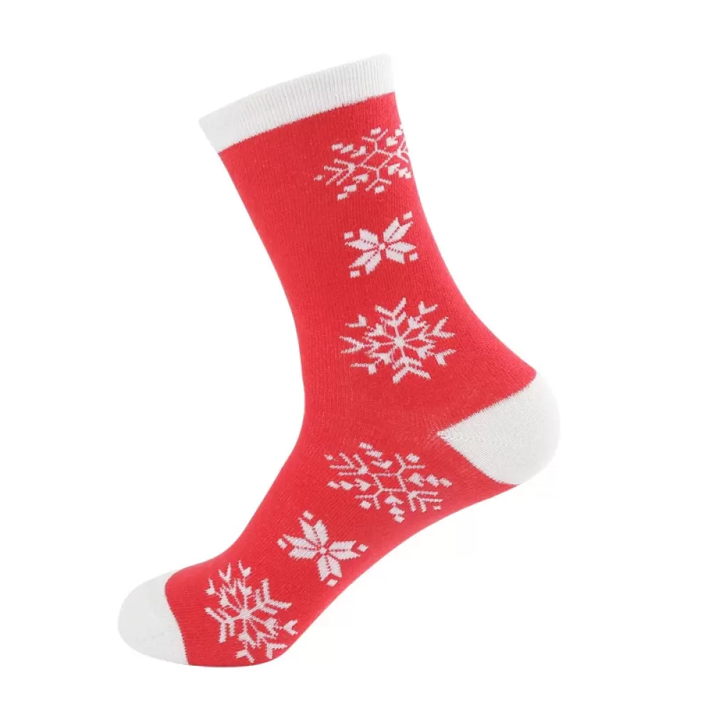 Yuletide Joy Snow Red Cartoon Socks