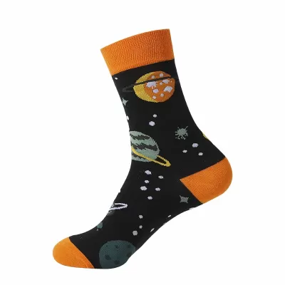 Astronaut Airplane Themed Cotton Socks – Fun Middle Tube Streetwear - Astronaut Socks style 9