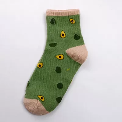 Avocado Charm: Fashionable Mid-Tube Socks - Design Print 17