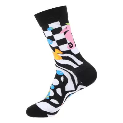 Charming Chic: Harajuku Dot, Stripe Heart Socks Stylish - Art cool design 5