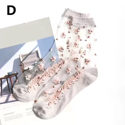Elegant Silk Lace Transparent Dot Socks – Ultra-Thin Summer Chic - Sheer kawaii design 3