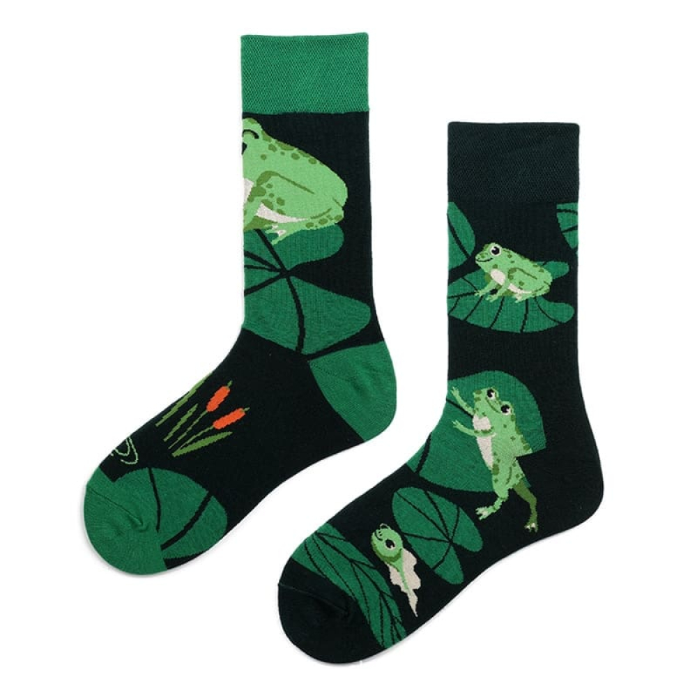 Froggy Frolic Aqua Blue Pond Party Socks