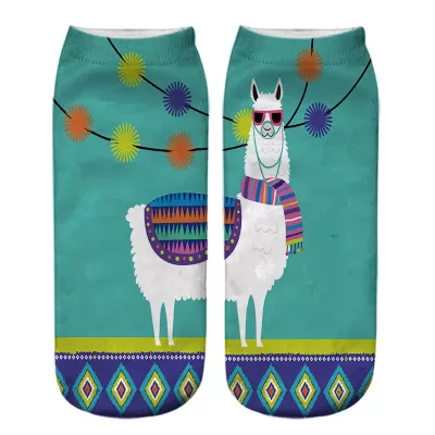 Korean Fashion Kawaii 3D Animal & Alien Short Socks - Green