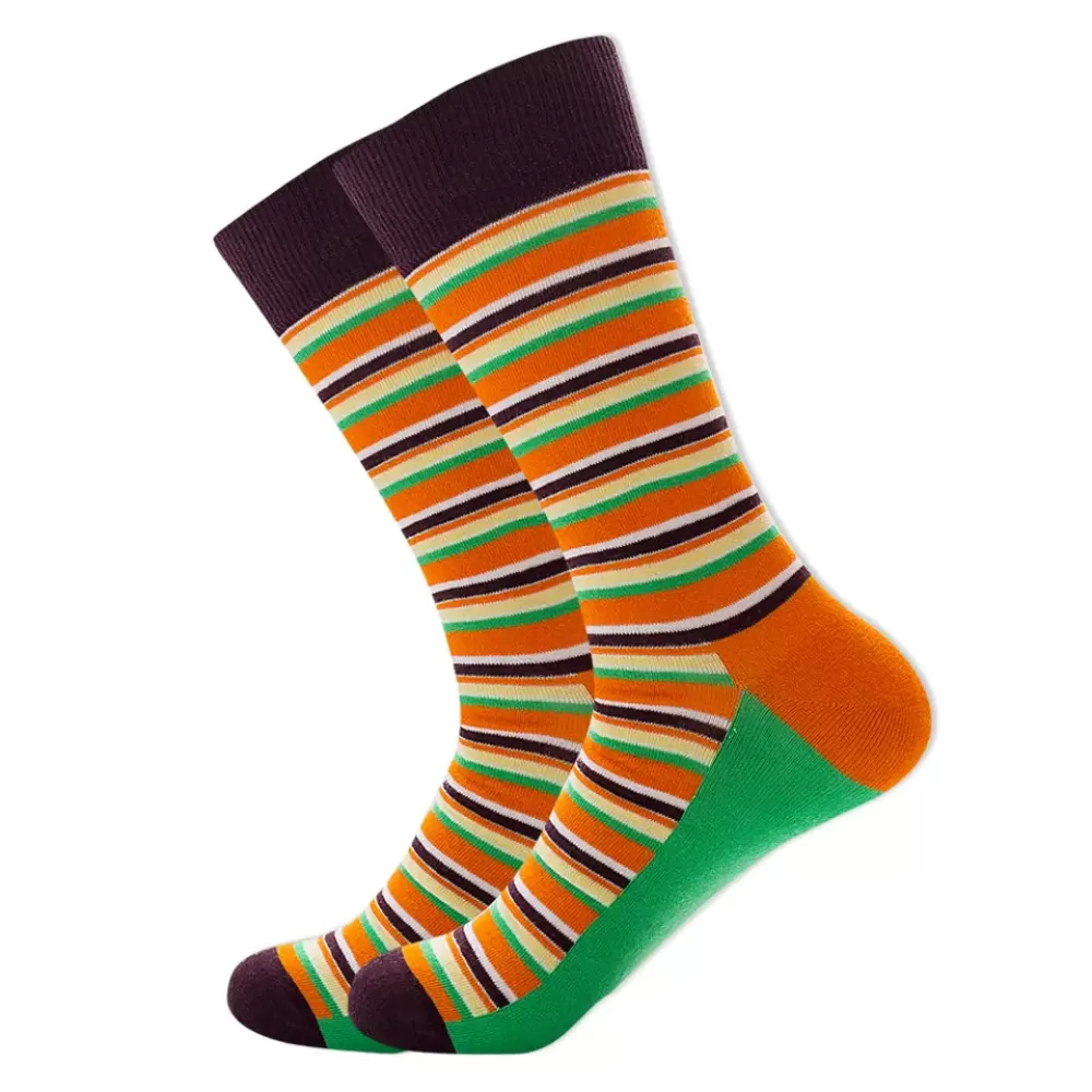 Rainbow Spectrum Stripe Crew Socks in Colorful Hues