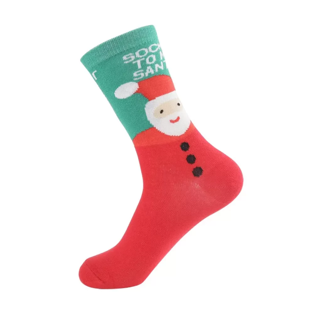 Santa Red Cartoon Christmas Socks