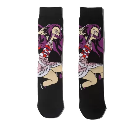 Slayer Style: Nezuko-Inspired Anime Cosplay Socks - One Size