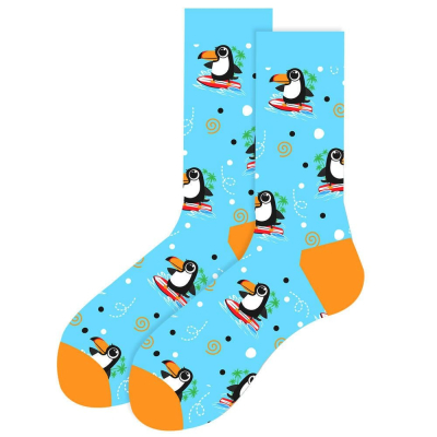 Toucan Feather Paradise Bright Blue Socks Collection