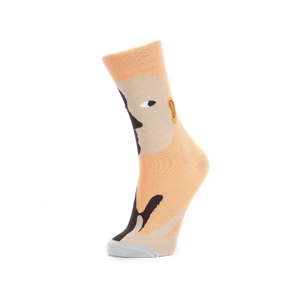 Artistic Flair: French Oil Painting Inspired Cotton Socks - Artistic design 14