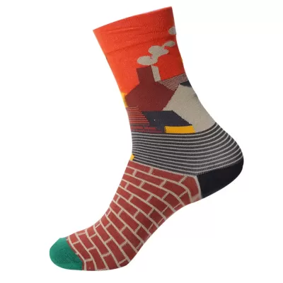 Artistic Flair: French Oil Painting Inspired Cotton Socks - Artistic design 4