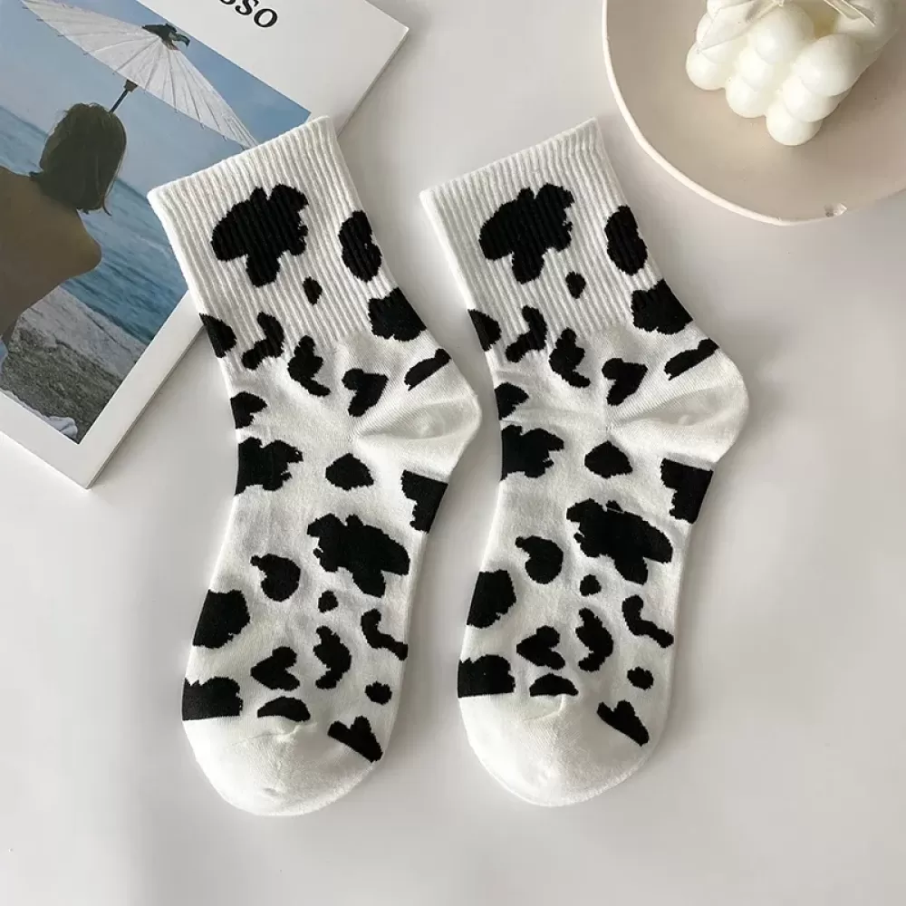 Cow Print Striped Socks #5