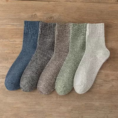 Cozy Comfort: Retro-Style Thick Warm Wool Socks 5-Pair Set - Cozy cool design 7