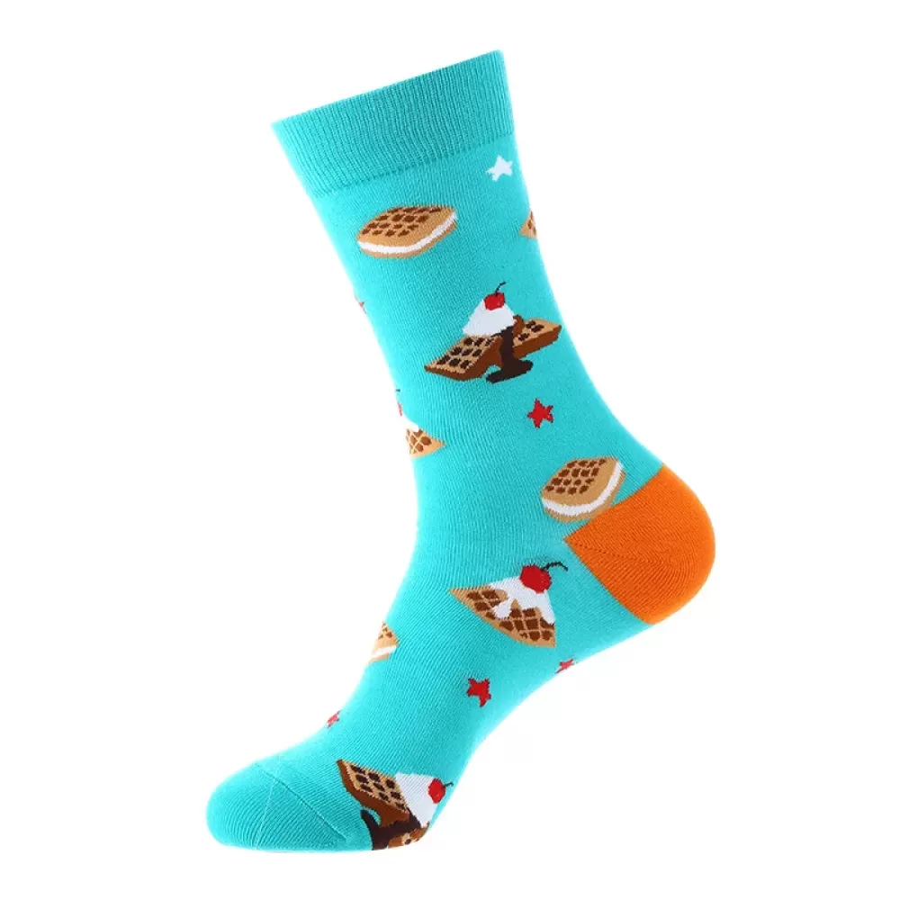 Crunchy Wafer Walk: Blue Art Socks