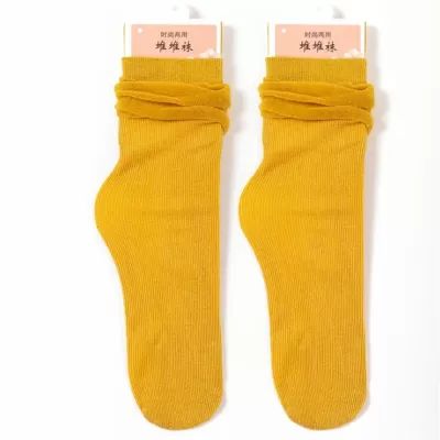 Elegant Sheer Mesh Glass Silk Socks – Ultrathin & Fabulous for Summer - Yellow