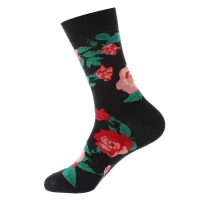 Fresh Japanese Korean Cartoon Flower Socks – Harajuku Kawaii Style - Black