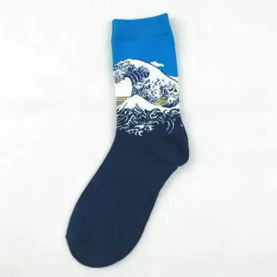 Ocean Depths: Artistic Socks - Deep Blue