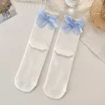 Princess Bowknot Middle Tube Socks – Sweet, Girly Spring/Summer Style - Blue