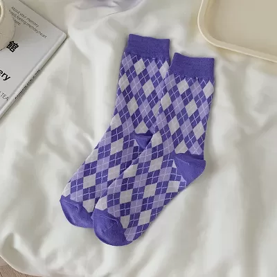 Purple All-Match Spring/Summer Socks – Cute Japanese Harajuku Style - Kawaii purple design 1