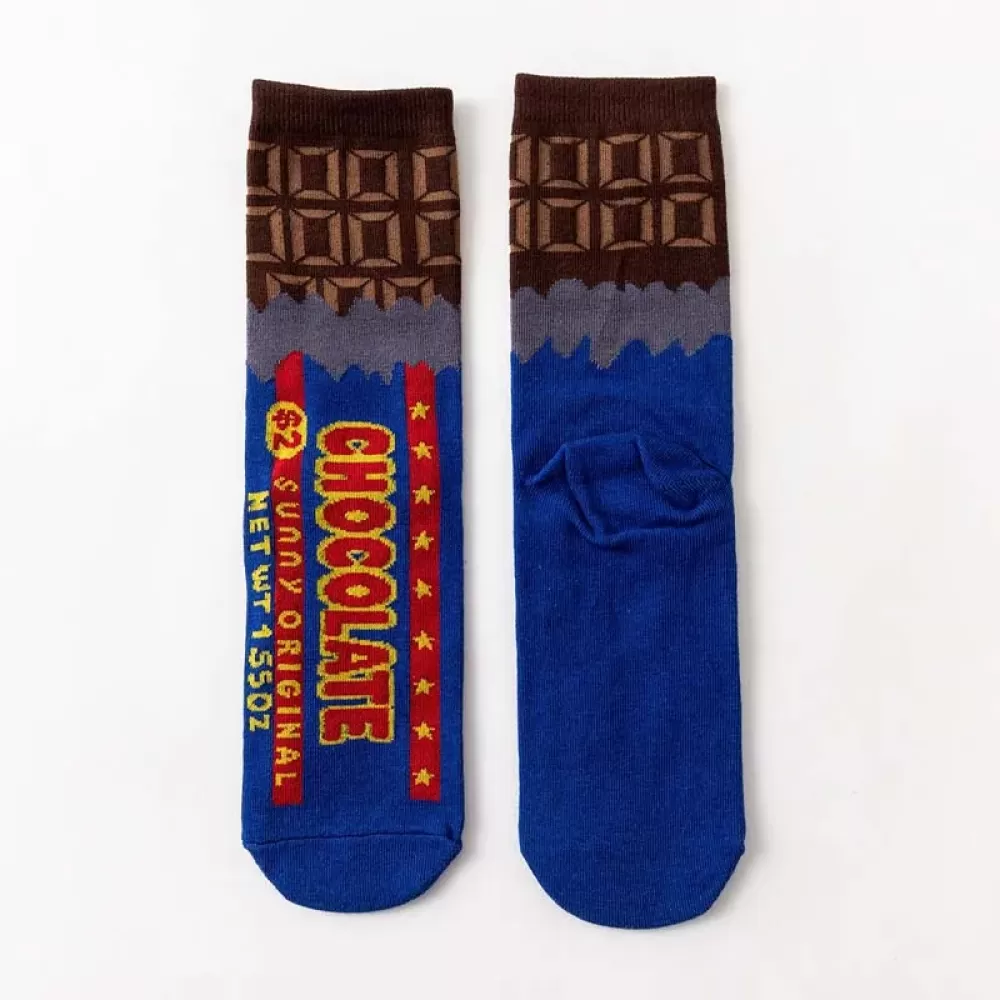 Quirky Milk Chocolate & Biscuit Food-Themed Socks – Japanese Trend Fun - Variation 1