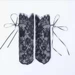Summer Floral Lace Transparent Socks – Sexy Mesh Elegance - Black