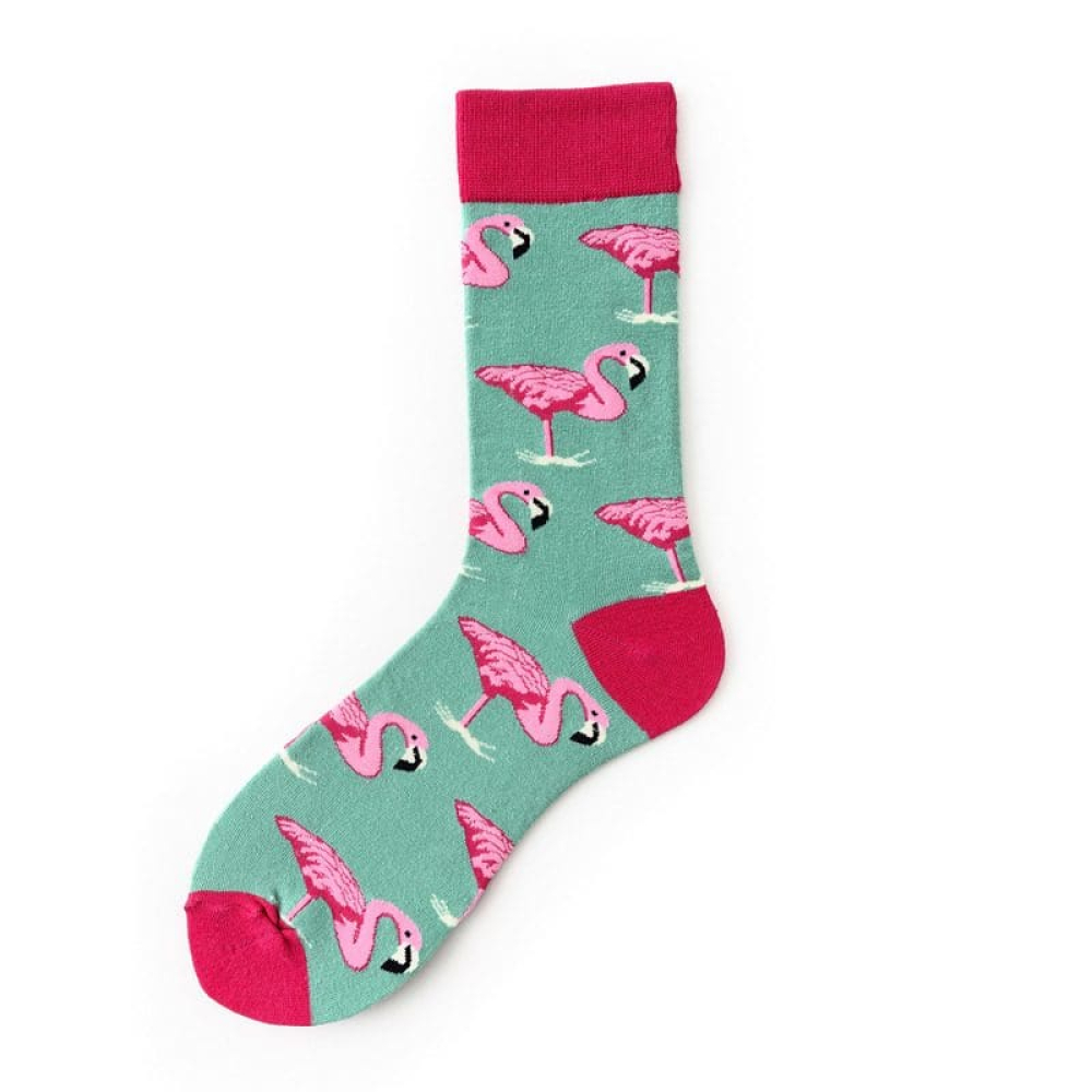 Tropical Flamingo Paradise Colorful Socks Collection in Pink and Blue