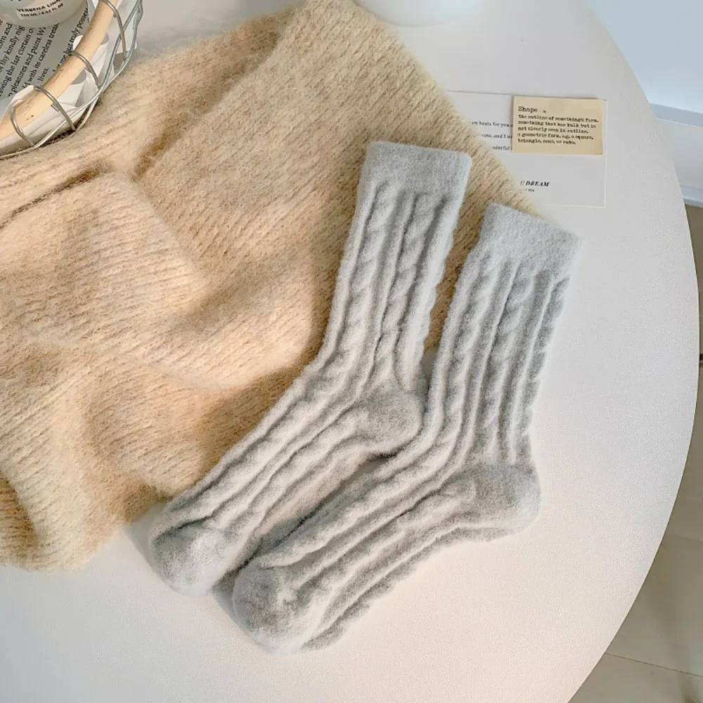 Winter Warmth Gray Thermal Long Socks