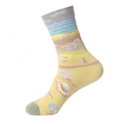 Artistic Flair: French Oil Painting Inspired Cotton Socks - Artistic design 13