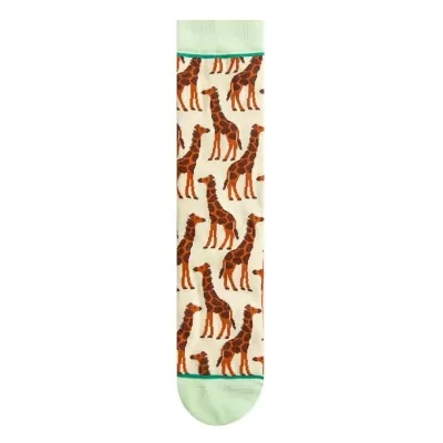 Chic Giraffe Cotton Socks - Beige