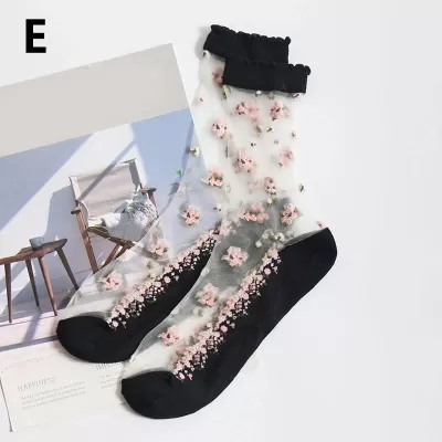 Elegant Silk Lace Transparent Dot Socks – Ultra-Thin Summer Chic - Sheer kawaii design 2