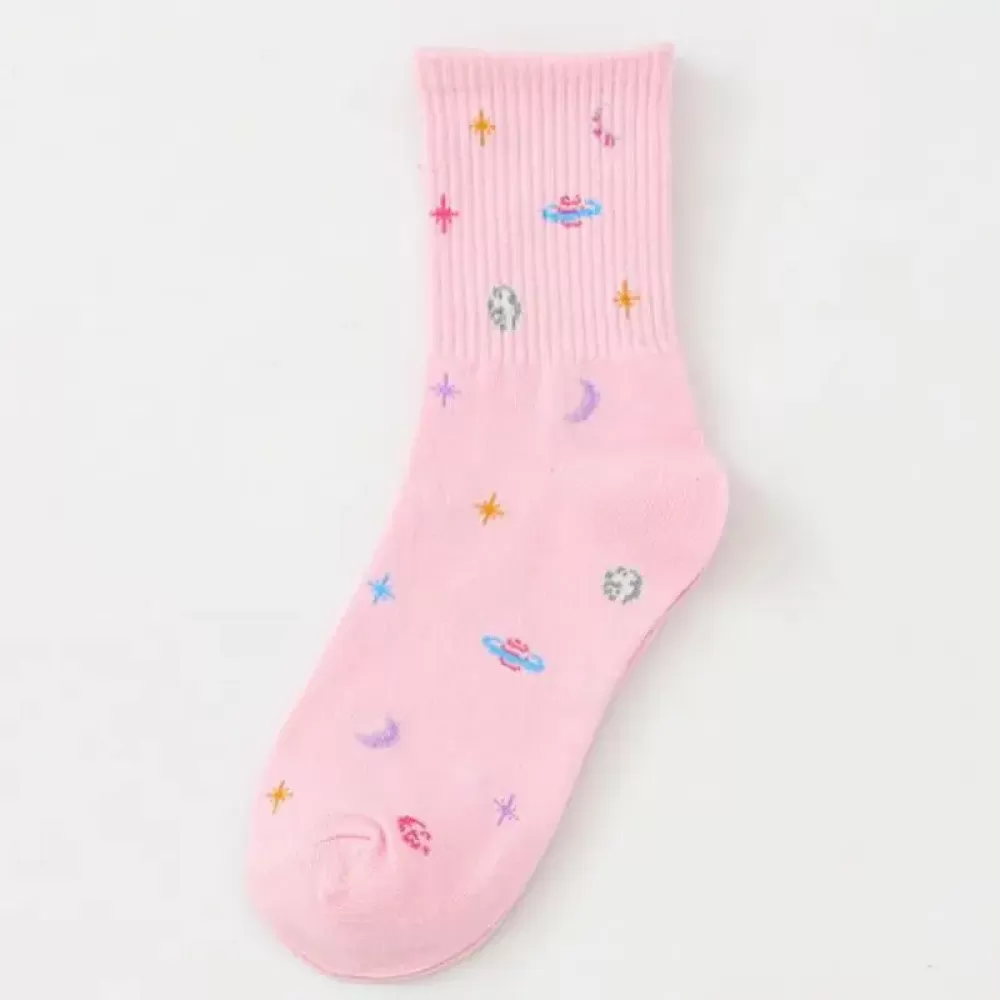 Galactic Glam: Pink Space Adventure Socks