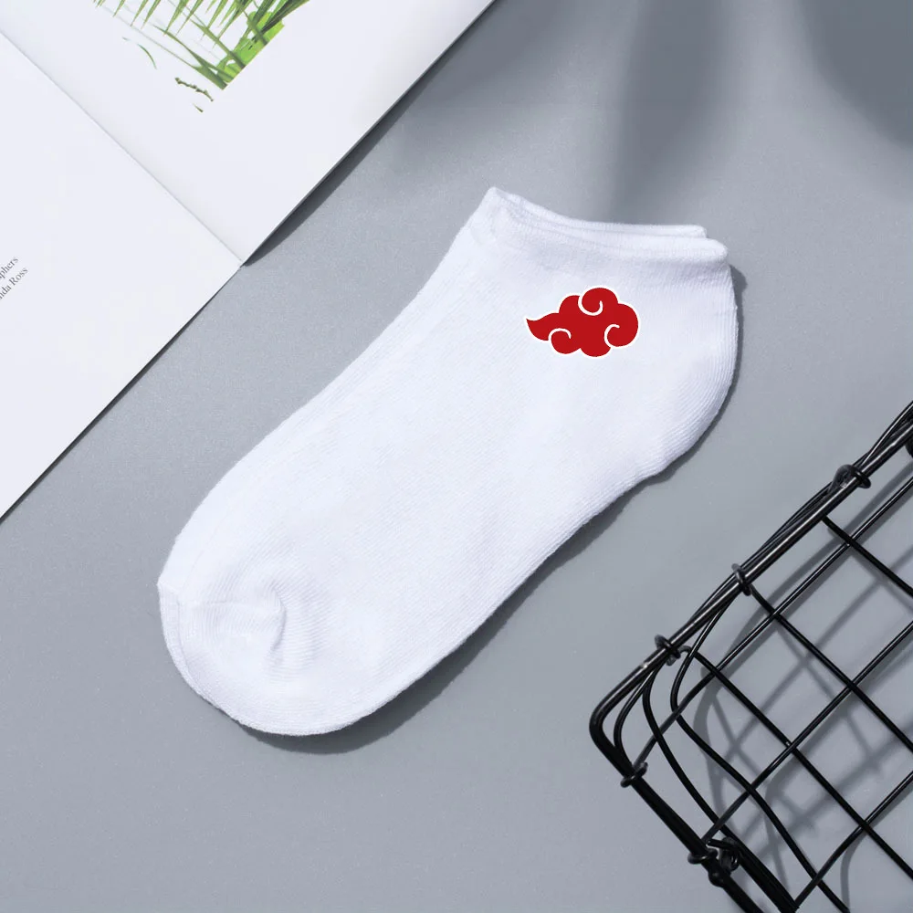 Konoha Crew: Naruto Cartoon Short Boat Socks - White Naruto design 5