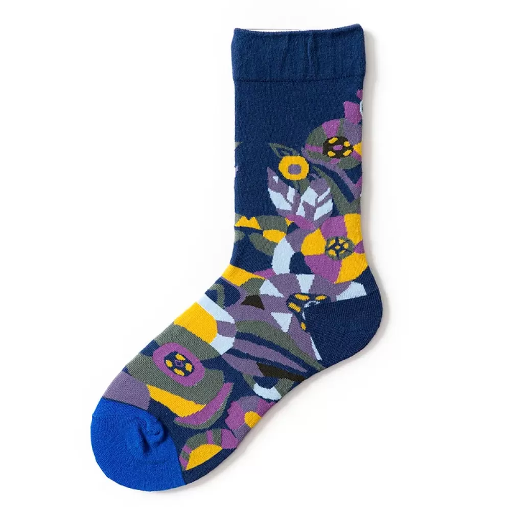 Midnight Blue Combed Cotton Cozy Socks