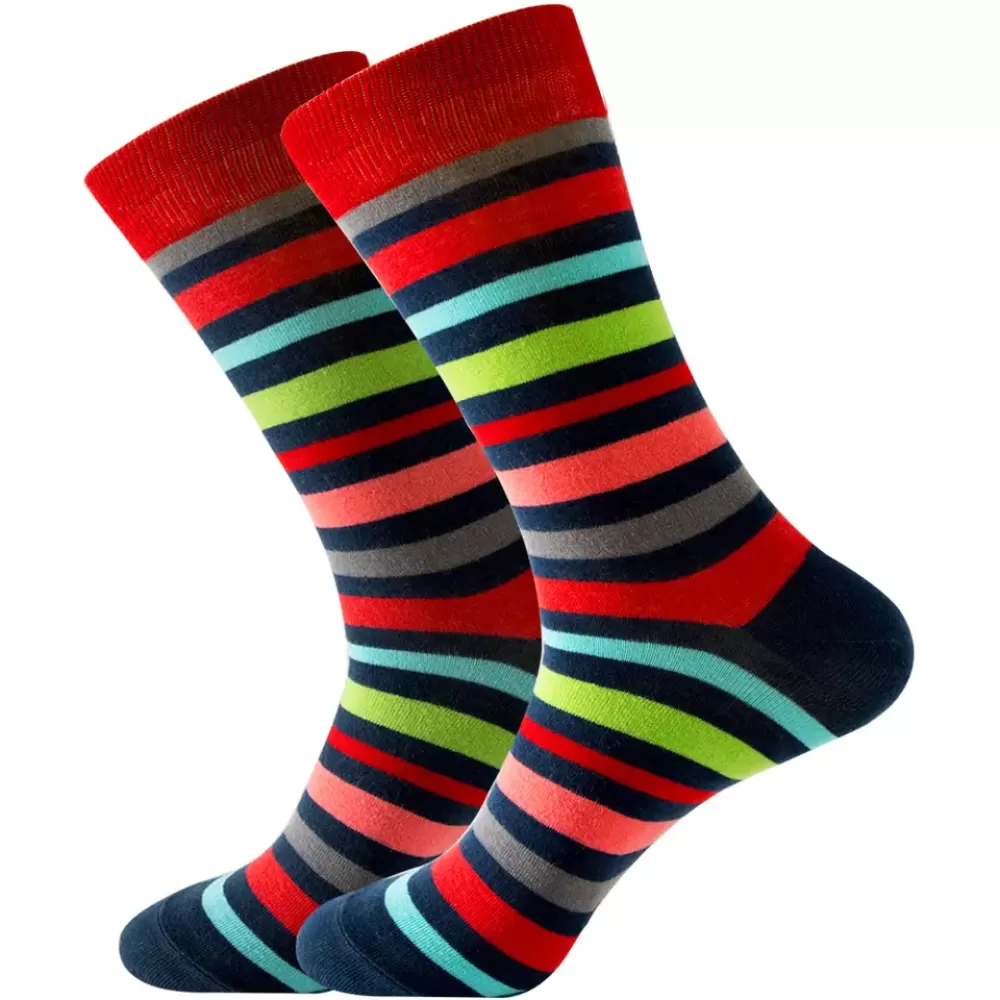 Rainbow Vibrant Stripe Socks Collection in Colorful Footwear