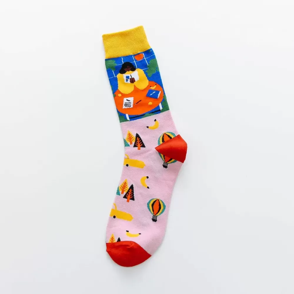 Urban Artistry: Abstract American-Style Hip Hop Socks - Art design 10