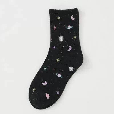 Black Hole Beauty: Space-Themed Comfort Socks