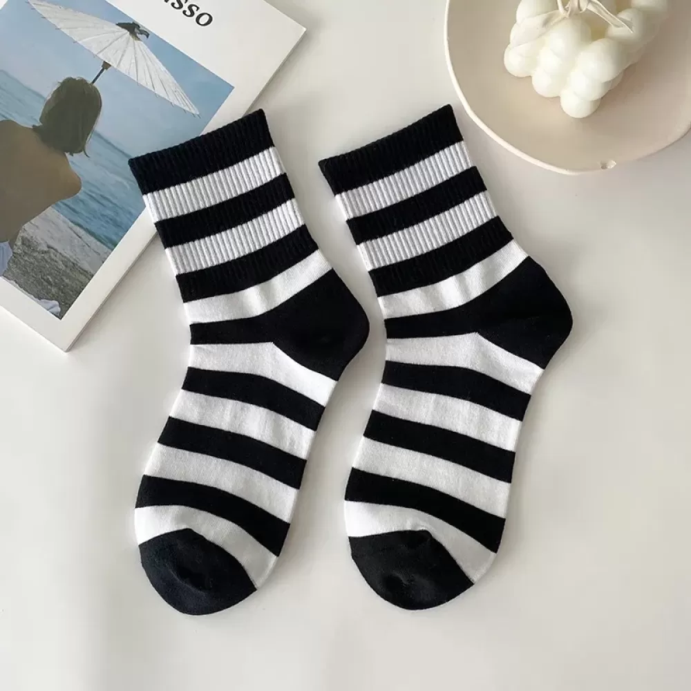 Cow Print Striped Socks #3