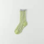 Elegant Plaid Crystal Silk Socks – Korean Harajuku Summer Style - Green