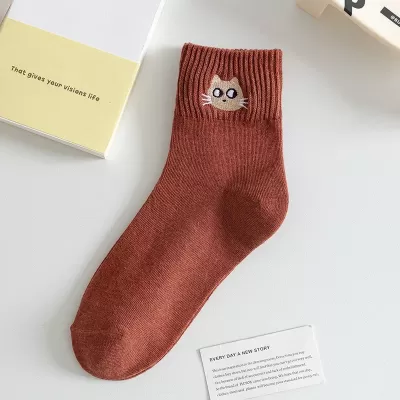 Feline Fancy: Orange Cat Socks