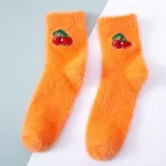 Fruity Fluffy Bliss Orange Cozy Warm Socks