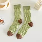 Harajuku-Inspired Women’s Cotton Casual Socks – Soft & Breathable for Autumn/Winter - Green