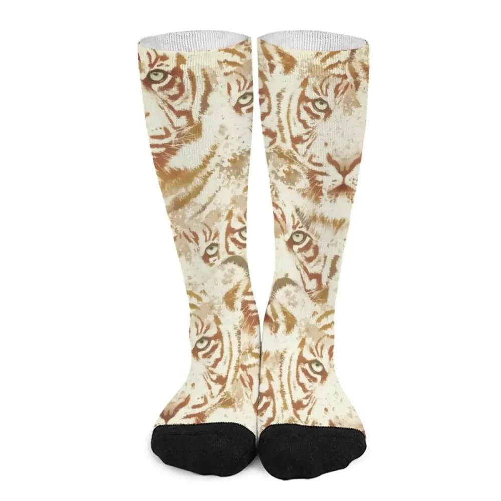 Light-Yellow Tiger Face Socks