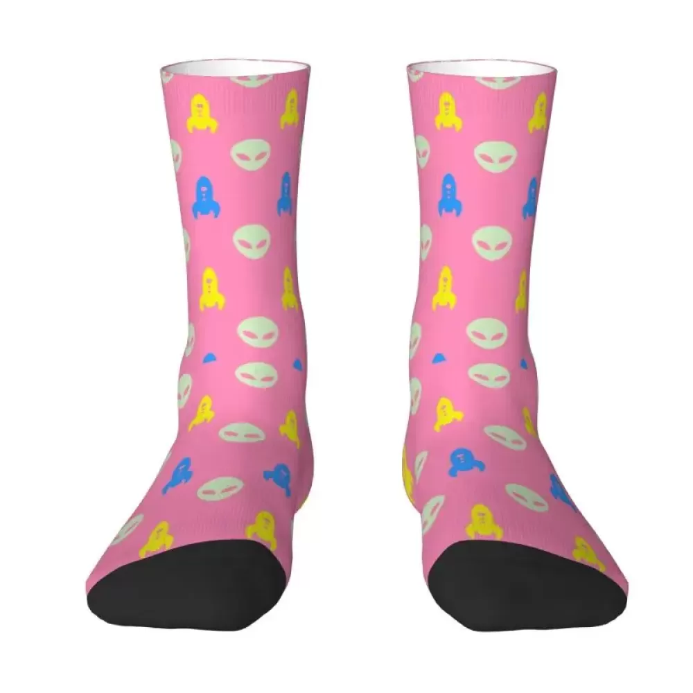 Pink Alien 3D Sports Socks