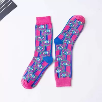 Playful Marine-Themed Cartoon Women’s Socks – Autumn Winter Fashion - Purple