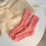 Rose Harajuku Solid Color Thermal Long Socks