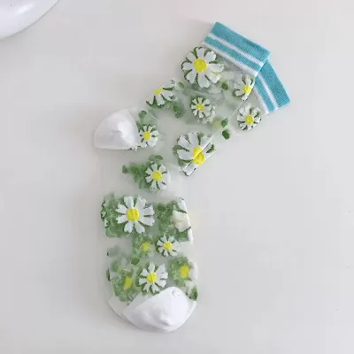 Silk Garden: Elegant Floral Socks - Type 1