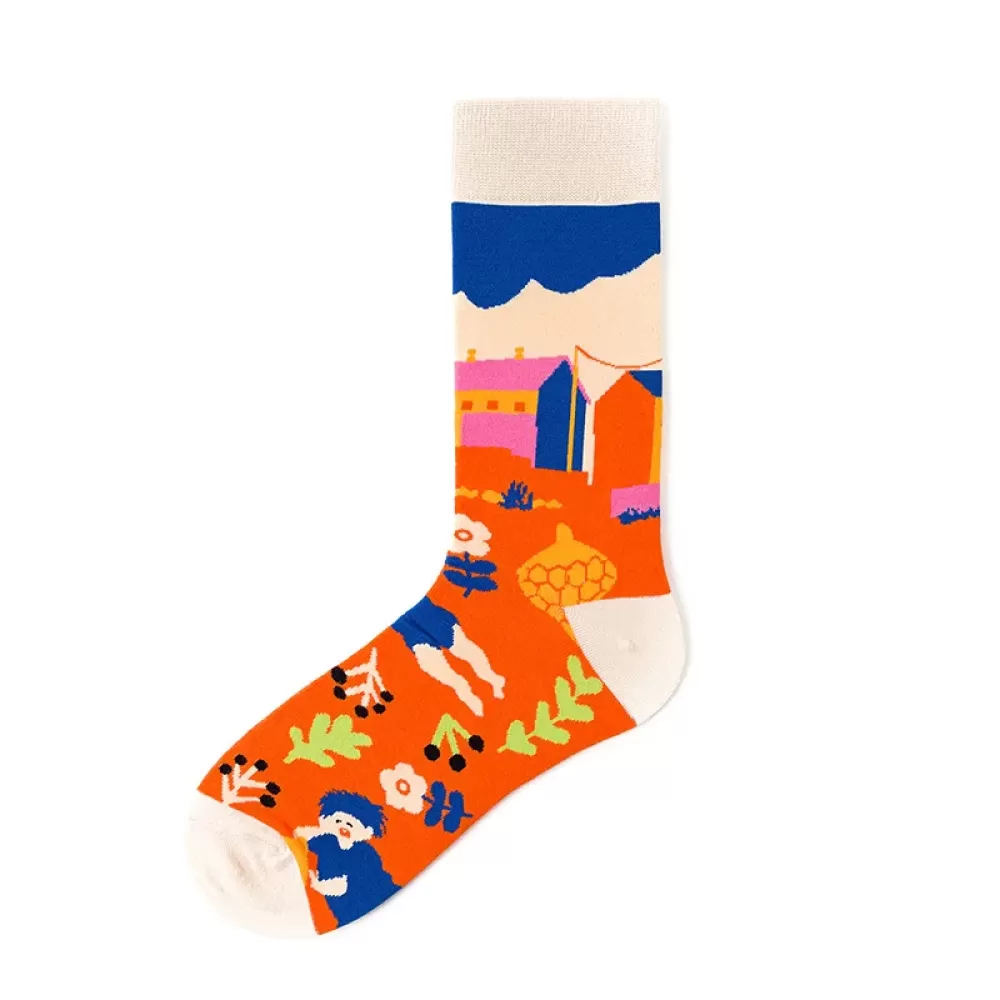 Urban Artistry: Abstract American-Style Hip Hop Socks - Art design 17