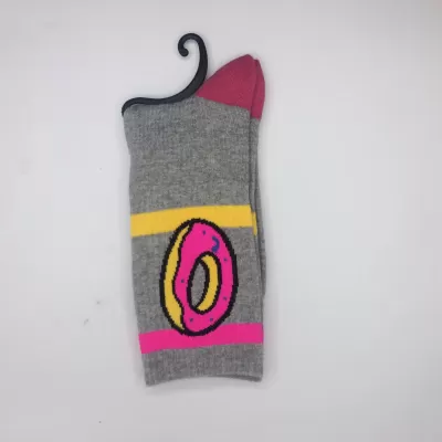 Urban Sweetness: Unisex Odd Future Donut Wool-Cotton Long Socks - Gray